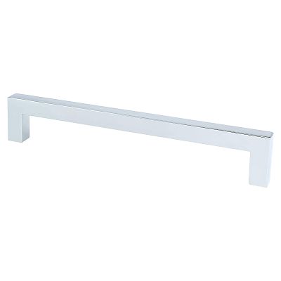 Berenson Advantage Plus 6-5/16" (160mm) Center-to-Center Square Cabinet Pull (Polished Chrome)