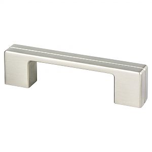 Berenson Skyline 3-3/4" (96mm) Center-to-Center & 3" (76mm) Center-to-Center Cabinet Pull (Brushed Nickel)
