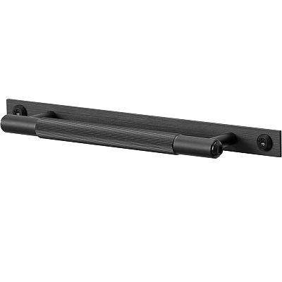 Buster & Punch 4-7/8" (124mm) Center-to-Center Linear-Knurl Cabinet Pull with Backplate