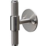 Buster & Punch 3-23/32" (94mm) Cross-Knurl T-Bar Cabinet Pull with Backplate