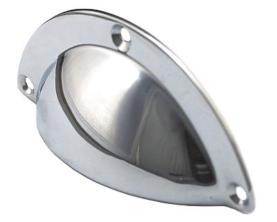 Cal Crystal Solid Brass 3-7/8" (98mm) Bin Pull (Polished Chrome)