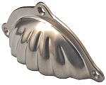 Cal Crystal Solid Brass 3-15/16" (100mm) Scalloped Bin Pull (Pewter)
