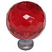 Cal Crystal 1-3/16" (30mm) Faceted Round Cabinet Knob (Red Crystal)