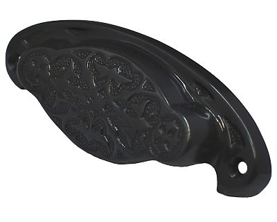 Cal Crystal Vintage Brass 3-3/4" (96mm) Center-to-Center Georgian Vine Cabinet Cup/Bin Pull (Oil Rubbed Bronze)