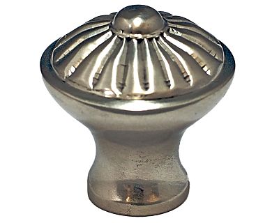 Cal Crystal Vintage Brass 1-1/4" (32mm) Melon Cabinet Knob (Satin Nickel)