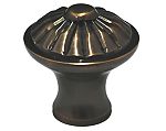 Cal Crystal Vintage Brass 1-1/4" (32mm) Melon Cabinet Knob (Antique Brass)