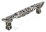 Carpe Diem Juliane Grace 4" (102mm) Center-to-Center Cabinet Pull with Aqua/Clear Swarovski Crystals