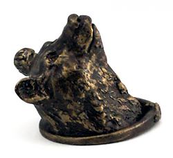 Carpe Diem Oak Hollow - Lodge 1-3/4" (44mm) Large Bear Head Knob with Swarovski Crystals