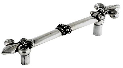 Carpe Diem Charlemagne 4" (102mm) Center-to-Center Fleur De Lys Cabinet Pull