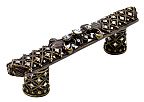Carpe Diem Versailles 3" (76mm) Center-to-Center Fleur De Lis Cabinet Pull with Clear Swarovski Crystals