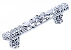 Carpe Diem Versailles 5" (128mm) Center-to-Center Fleur De Lis Cabinet Pull with Clear Swarovski Crystals