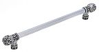 Carpe Diem Versailles 18" (457mm) Center-to-Center Fleur De Lis Cabinet Pull with Clear Swarovski Crystals