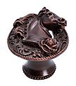 Carpe Diem Americana - Ranch Living 1-3/4" (44mm) Horse w/Horse Shoe Cabinet Knob - Right Facing