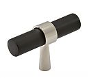 Colonial Bronze 2" (51mm) Solid Brass Cabinet Knob (Polished Nickel w/ Matte Satin Black)