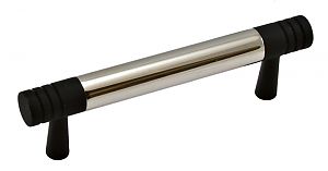 Colonial Bronze 3" (76mm) Center-to-Center Solid Brass Cabinet Pull (Matte Satin Black w/ Polished Nickel)