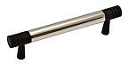 Colonial Bronze 3-1/2" (89mm) Center-to-Center Solid Brass Cabinet Pull (Matte Satin Black w/ Polished Nickel)