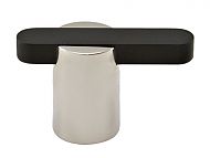 Colonial Bronze 1-7/8" (48mm) Solid Brass Cabinet Knob (Polished Nickel w/ Matte Satin Black)