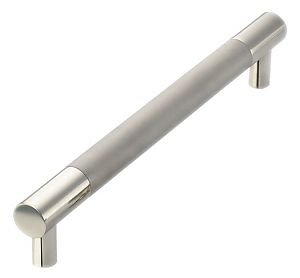 Colonial Bronze 8" (203mm) Center-to-Center Solid Brass Cabinet Pull (Polished Chrome w/ Frost Chrome)