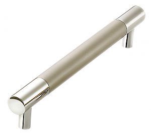 Colonial Bronze 8" (203mm) Center-to-Center Solid Brass Cabinet Pull (Polished Nickel w/ Frost Nickel)