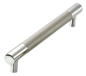 Colonial Bronze 8" (203mm) Center-to-Center Solid Brass Cabinet Pull (Polished Chrome w/ Frost Chrome)