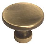 Colonial Bronze 1-1/16" (27mm) Solid Brass Cabinet Knob (Antique Satin Brass)