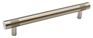 Colonial Bronze Single Knurl 6" (152mm) Center-to-Center Solid Brass Cabinet Pull (Nickel Stainless)