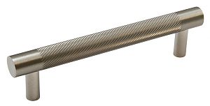 Colonial Bronze Single Knurl 4" (102mm) Center-to-Center Solid Brass Cabinet Pull (Nickel Stainless)