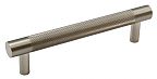Colonial Bronze Single Knurl 4" (102mm) Center-to-Center Solid Brass Cabinet Pull (Nickel Stainless)