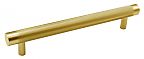 Colonial Bronze Single Knurl 6" (152mm) Center-to-Center Solid Brass Cabinet Pull (Satin Brass)
