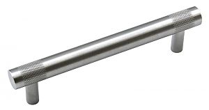 Colonial Bronze Diamond Knurl 4" (102mm) Center-to-Center Solid Brass Cabinet Pull (Satin Chrome)