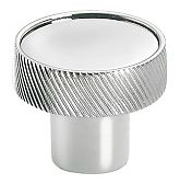 Colonial Bronze 1-1/4" (32mm) Solid Brass Knurled Edged Cabinet Knob (Polished Chrome)