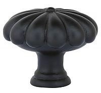 Emtek Tuscany Bronze 1-3/4" (44mm) Fluted Cabinet Knob (Flat Black)