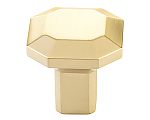 Emtek Hollywood Regency 1-1/4" (32mm) Riviera Square Cabinet Knob (Satin Brass)