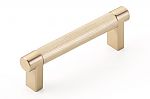 Emtek Select 3-1/2" (89mm) Center-to-Center Knurled Cabinet Pull (Satin Brass)