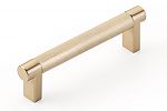 Emtek Select 4" (102mm) Center-to-Center Knurled Cabinet Pull (Satin Brass)