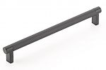 Emtek Select 8" (203mm) Center-to-Center Knurled Cabinet Pull (Flat Black)