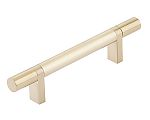 Emtek Select 4" (102mm) Center-to-Center Smooth Cabinet Bar Pull (Satin Brass)