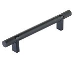 Emtek Select 5" (128mm) Center-to-Center Knurled Cabinet Bar Pull (Flat Black)
