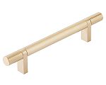 Emtek Select 5" (128mm) Center-to-Center Smooth Cabinet Bar Pull (Satin Brass)