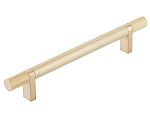 Emtek Select 6" (152mm) Center-to-Center Knurled Cabinet Bar Pull (Satin Brass)