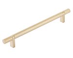 Emtek Select 8" (203mm) Center-to-Center Knurled Cabinet Bar Pull (Satin Brass)