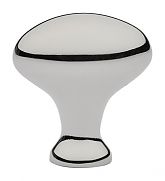 Emtek Solid Brass Oval 1" (25mm) Cabinet Knob (Polished Nickel)