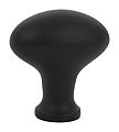 Emtek Solid Brass Oval 1" (25mm) Cabinet Knob (Flat Black)