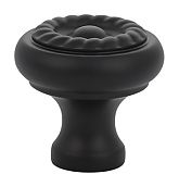 Emtek Solid Brass 1-1/4" (32mm) Rope Cabinet Knob (Flat Black)