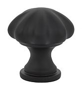 Emtek Solid Brass Melon 1-1/4" (32mm) Cabinet Knob (Flat Black)
