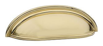 Emtek Solid Brass 3" (76mm) Center-to-Center Cabinet Cup Pull (Polished Brass)