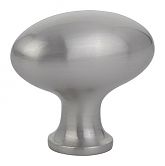 Emtek Solid Brass Oval 1-3/4" (44mm) Wardrobe Cabinet Knob (Satin Nickel)