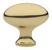Emtek Solid Brass Oval 1-3/4" (44mm) Wardrobe Cabinet Knob (Polished Brass)