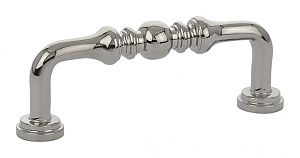 Emtek Solid Brass Spindle 3" (76mm) Center-to-Center Cabinet Pull (Polished Nickel)