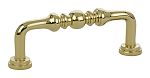 Emtek Solid Brass Spindle 3" (76mm) Center-to-Center Cabinet Pull (Polished Brass)